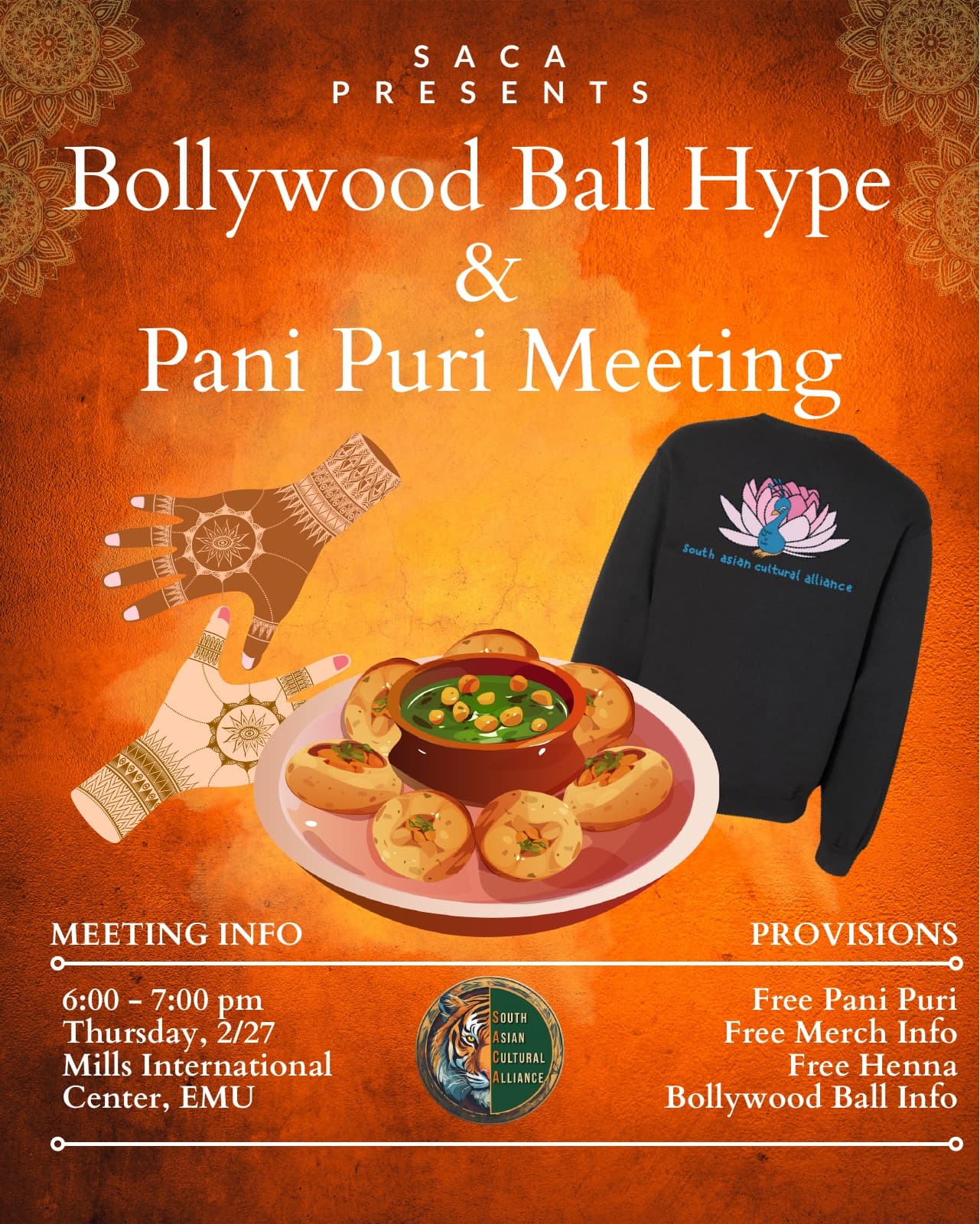 Ball hype and pani puri meeting flyer