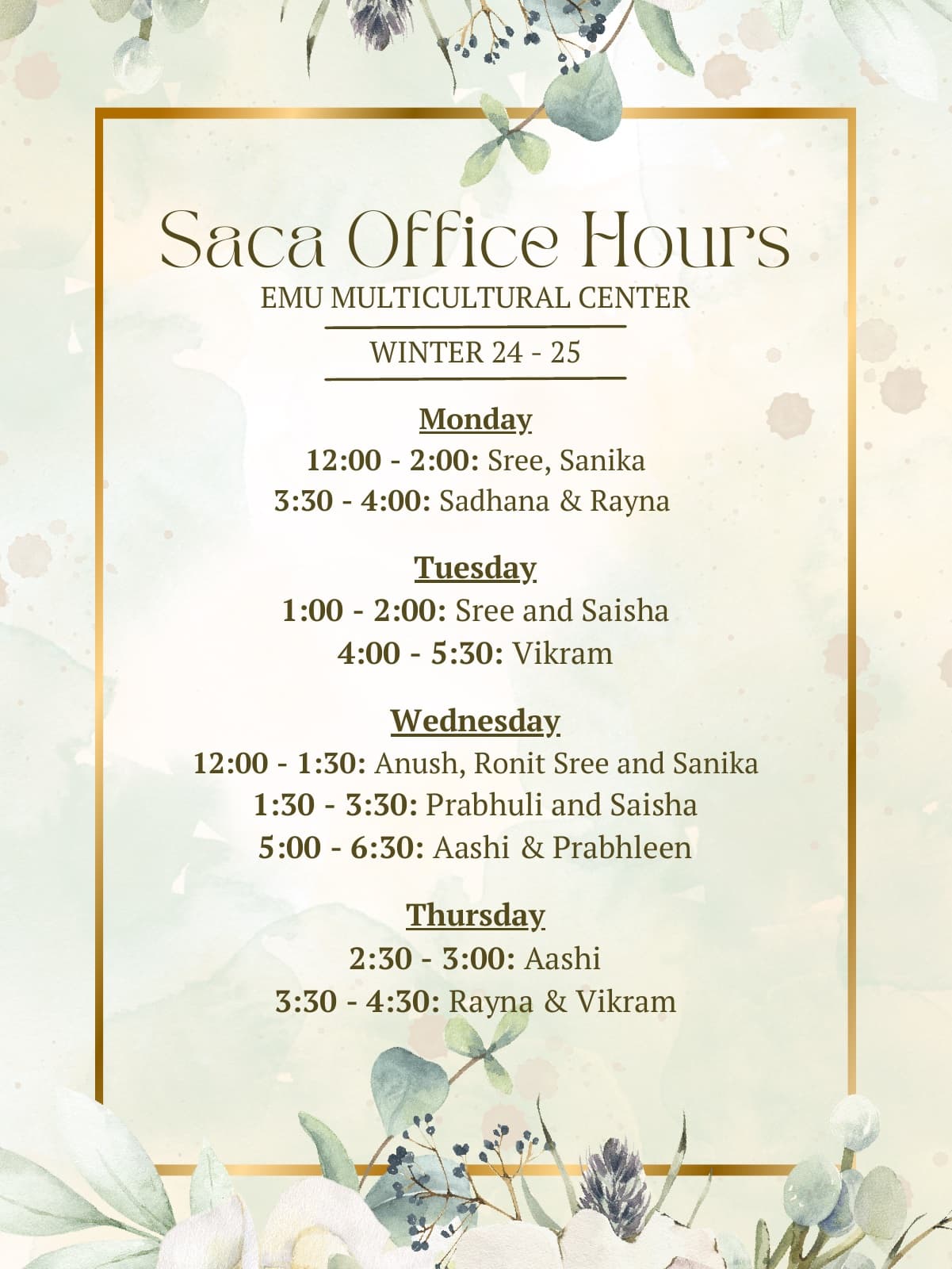Winter office hours graphic