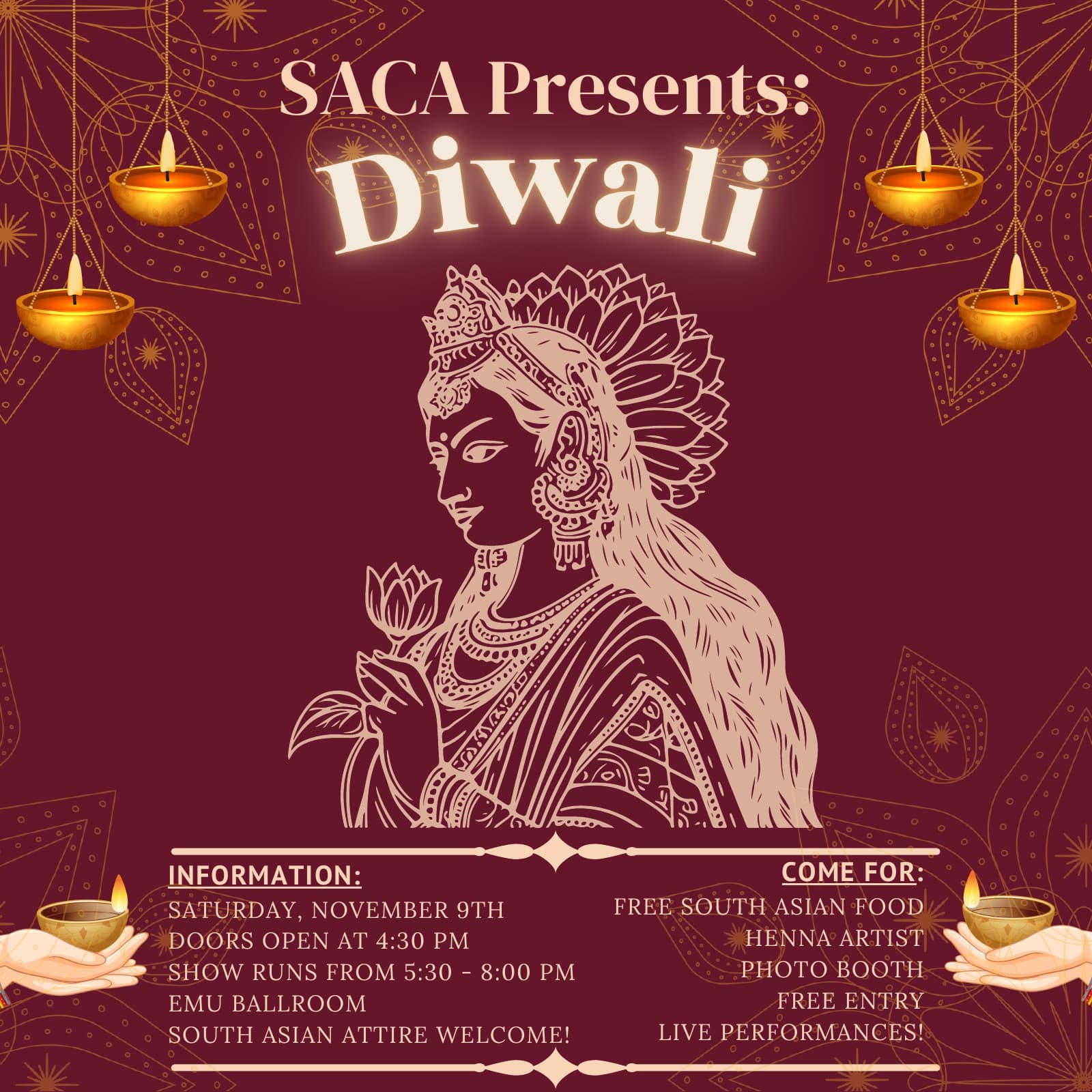 SACA Presents Diwali promo post